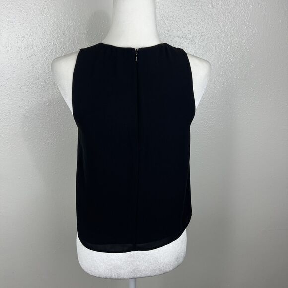 Trouve Sleeveless Blouse Women Extra Small Black V-Neck Tank Top Career Casual - Picture 4 of 11